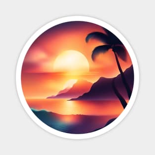 sunset beach Magnet